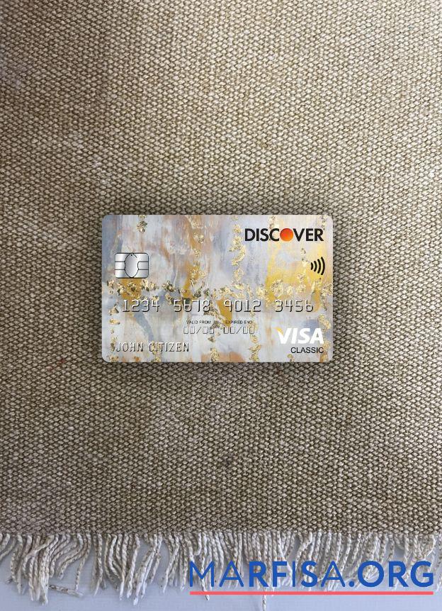 Printable USA Discover bank visa classic card photolook front sample